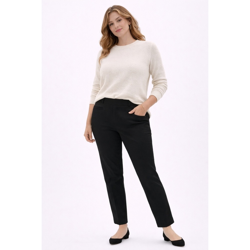 Banana Republic Sloan‎ Pants Women 8 Petite Black Mid Rise Ankle Dress Trousers
